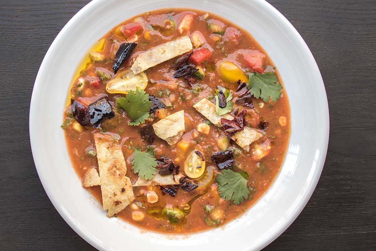 MEXICAN-INSPIRED GAZPACHO WITH HERBS, CHILIES & AVOCADO