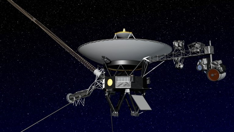 An artist rendering of NASA's Voyager 1 spacecraft in space