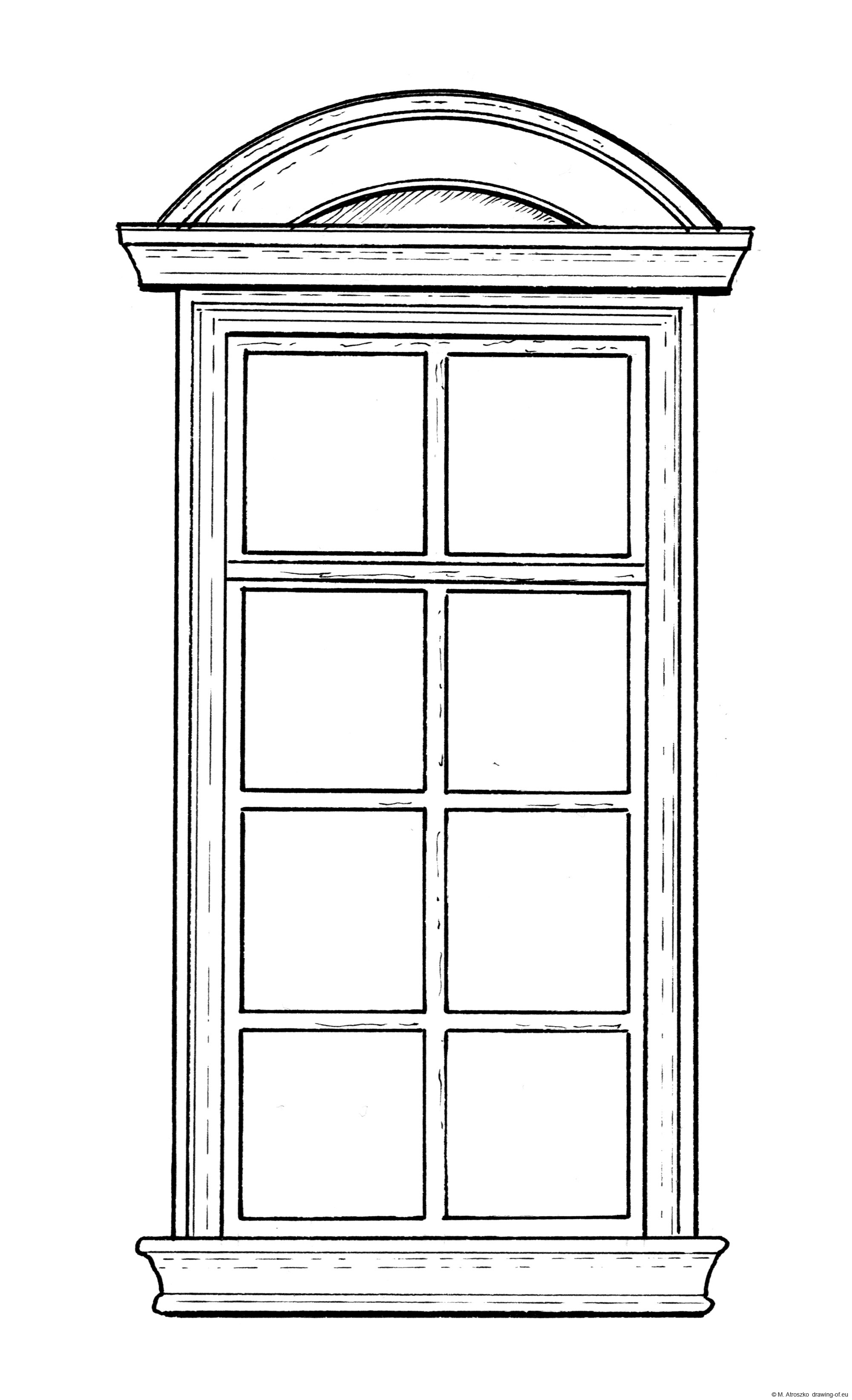 Brownstone window - draw