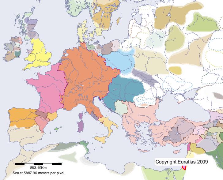 Map of Jerusalem in year 1100