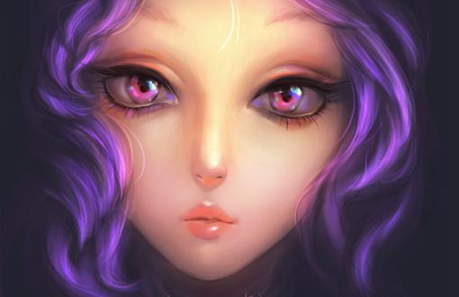 Amazing purple eyes and face