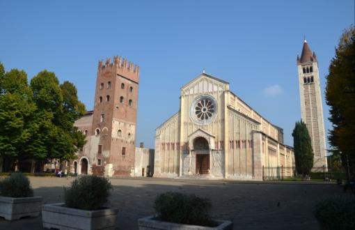 Basilica of San Zeno on a bright day