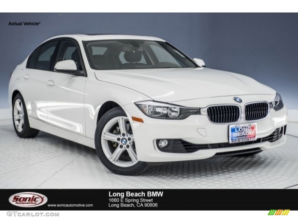 2014 3 Series 328i Sedan - Mineral White Metallic / Black photo #1