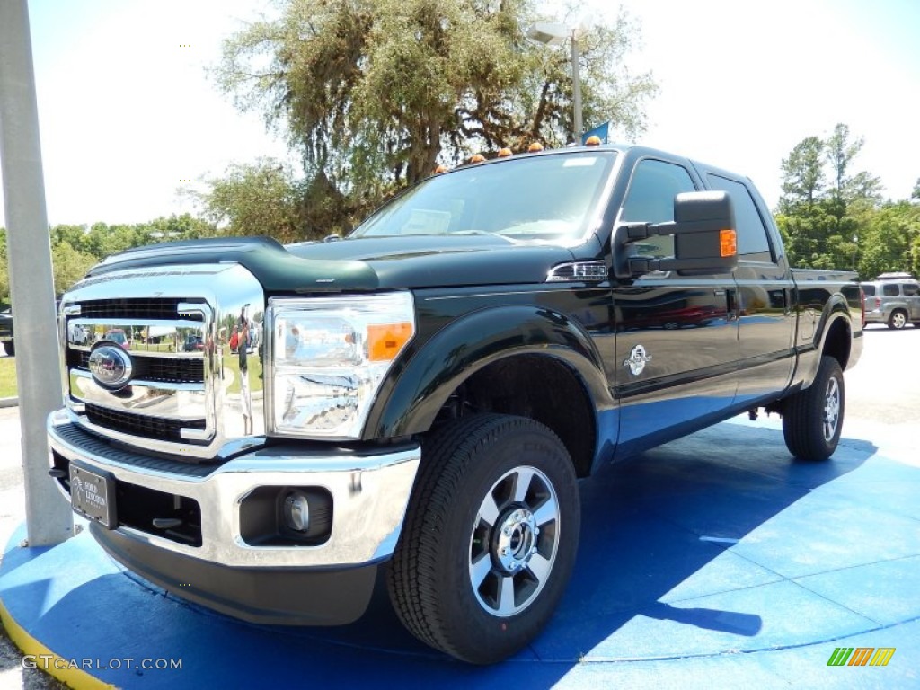 2015 F350 Super Duty Lariat Crew Cab 4x4 - Green Gem / Adobe photo #1