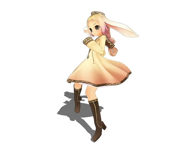 Elf anime girl 3d model 3ds Max files free download - modeling 33974 on