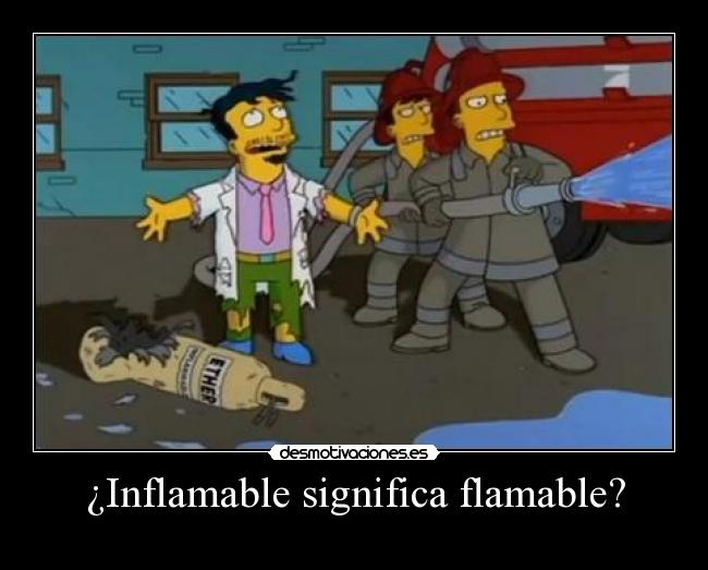 carteles flamable inflamable significa desmotivaciones simpsons desmotivaciones