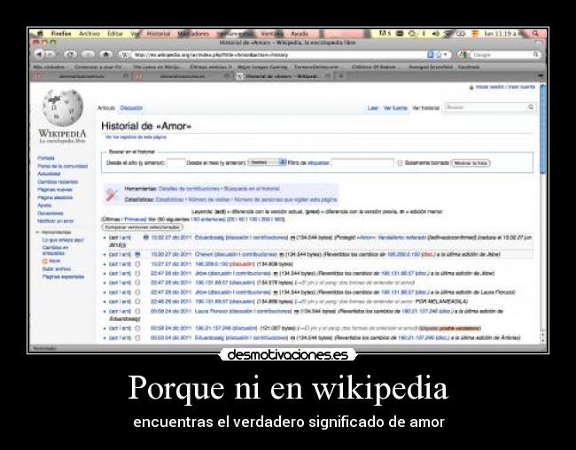 Porque ni en wikipedia - encuentras el verdadero significado de amor