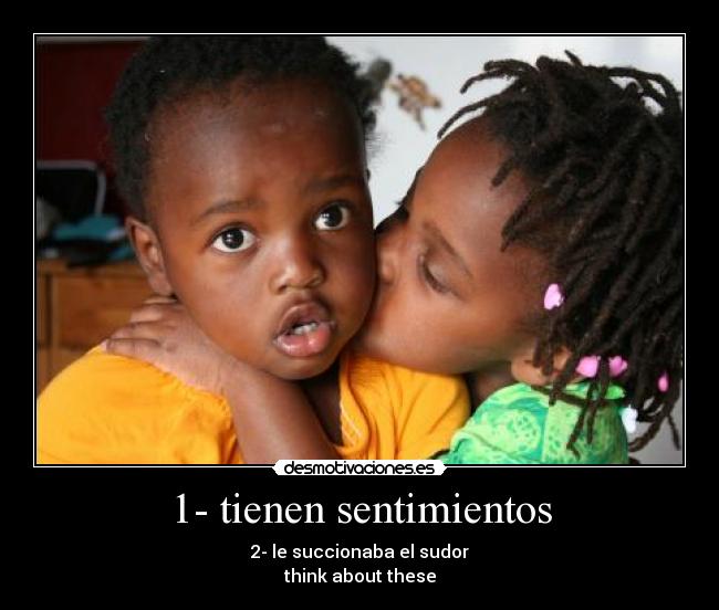 1- tienen sentimientos - 2- le succionaba el sudor
think about these