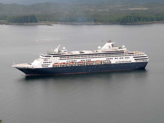 Veendam entering Katchikan, Alaska on May 28, 2008.