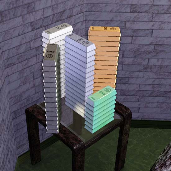 Stacks of metals in the Sims 3