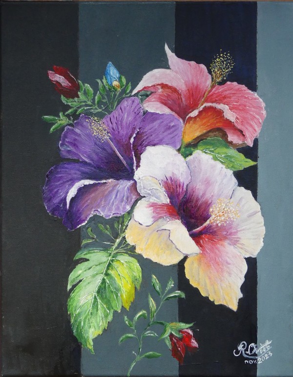 Hibiscus (acrylique, novembre 2023)