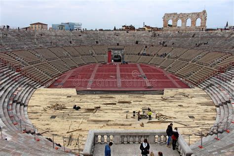 Inside the Verona Arena As they Build the Stage for Concerts Editorial ...