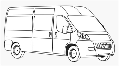 Minivan Png Black And White - Clip Art Black And White Van, Transparent ...