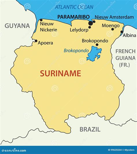 Suriname Map Cartoon Vector | CartoonDealer.com #33944007