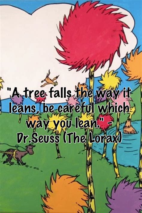 " A tree falls the way it leans, be careful which way you lean." - Dr ...