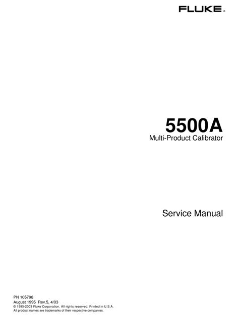 FLUKE 5500A SERVICE MANUAL Pdf Download | ManualsLib