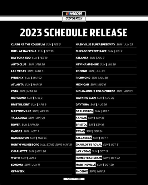 2023 NASCAR Cup Series Schedule | NASCAR News Daily | NASCAR Amino