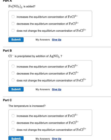 Solved The reaction Fe3+(aq)+Cl−(aq)⇌FeCl2+(aq) is | Chegg.com