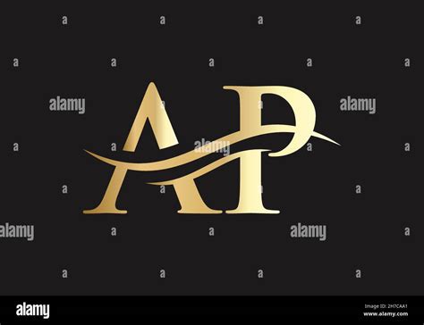 AP logo design. Initial AP letter logo vector. Swoosh letter AP logo ...