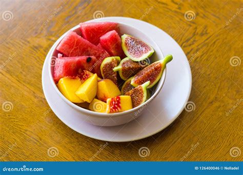 Trendy Pink Buddha Bowl of Fruit Salad Stock Photo - Image of ...