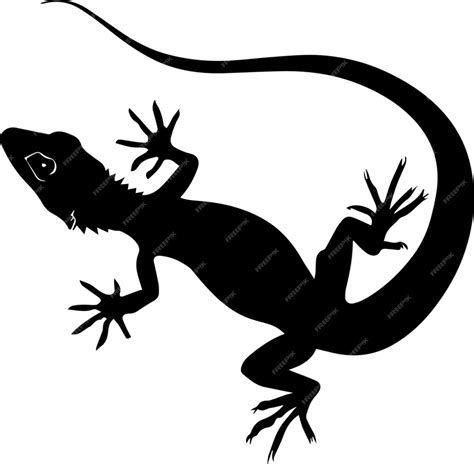 Premium Vector | Lizard vector silhouette illustration black color