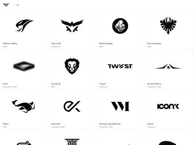 the logos for different brands are shown in black and white, including ...