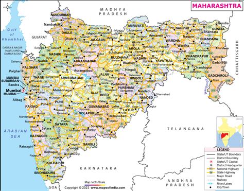 Maharashtra Map: State, Districts Information and Facts