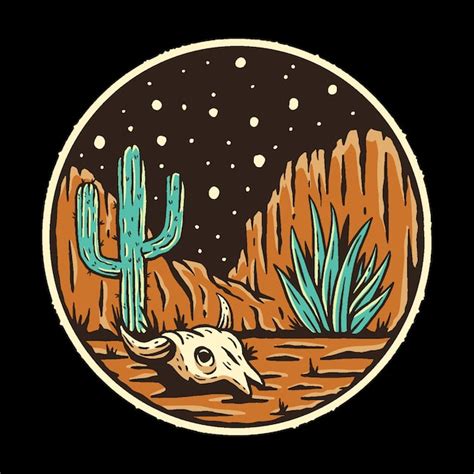 Premium Vector | Night desert illustration