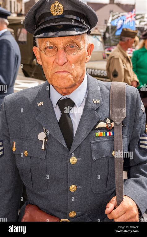 A man wearing an RAF uniform at the 1940's weekend at Leyburn in Stock ...