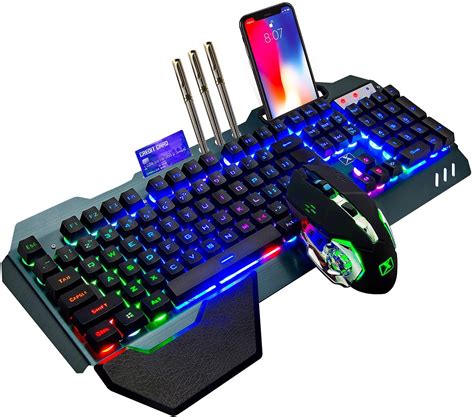 Xinmeng Wireless Rechargeable Gaming Keyboard and Mouse Set, Metal ...