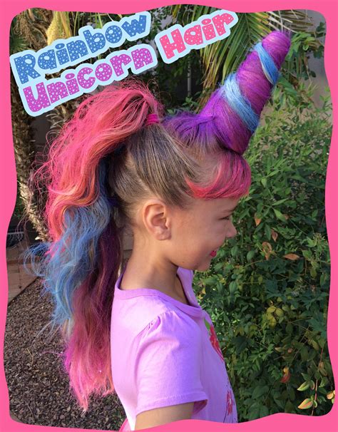 Crazy hair day FAVORITE! Rainbow Unicorn Hair. (We used a Styrofoam ...