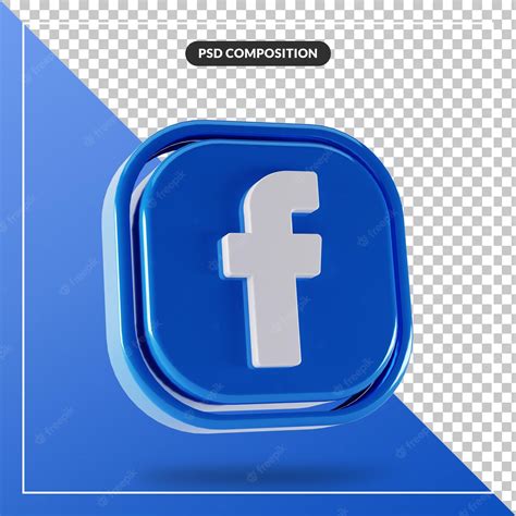 Premium PSD | Glossy facebook logo isolated 3d design