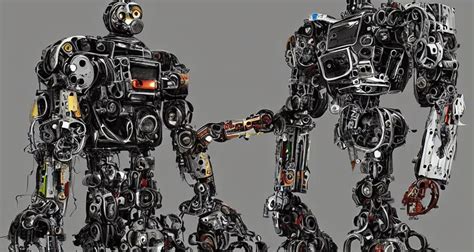 a robot made from scrap parts from a futuristic | Stable Diffusion ...