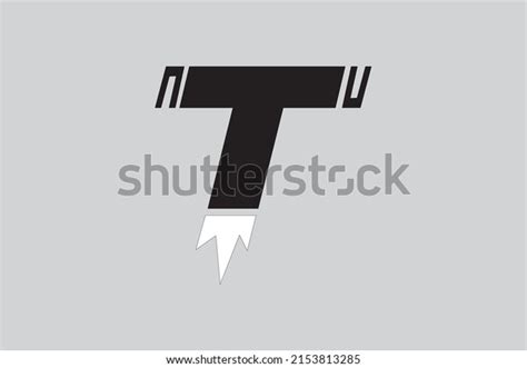 Logo Letter T Black White Background Stock Vector (Royalty Free ...