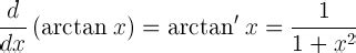 Derivative of arctan(x)