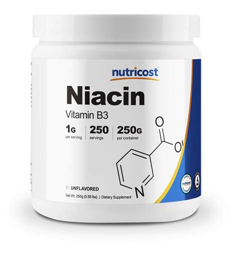 Nutricost Niacin (Vitamin B3) Powder 250 Grams - 1G Per Serving ...