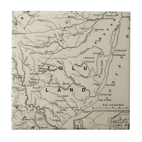 Map of Zululand with the Adjoining Frontiers Ceramic Tile | Zazzle ...