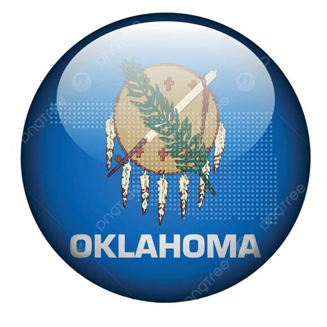 Oklahoma State Flag Button With Dot Pattern Map Design Vector, Map ...