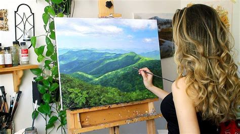 Oil Painting Time Lapse | Mountain Landscape | Oil painting landscape ...