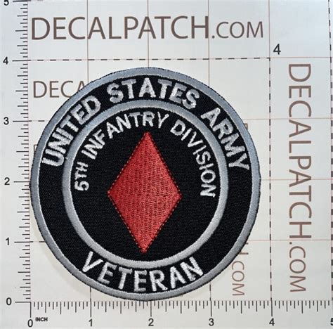 US Army 5th Infantry Division Veteran Patch - Decal Patch - Co