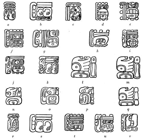 Printable Mayan Alphabet