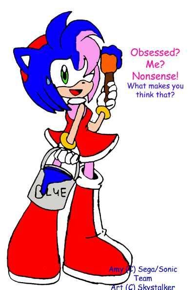 you really look great with the color blue on | Amy rose, Sonic fan ...