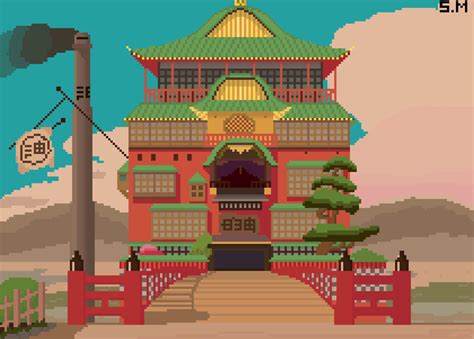 Spirited Away Bathhouse Pixel Art : r/ghibli