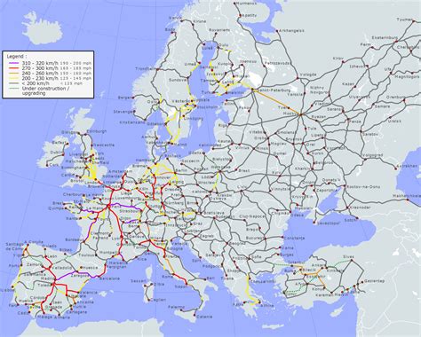 Railway Map Of Europe