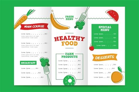 Free Vector | Healthy food restaurant menu template