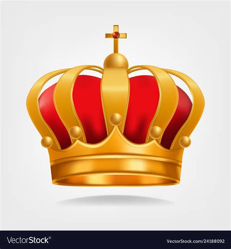 Gold crown luxury monarchy symbol Royalty Free Vector Image