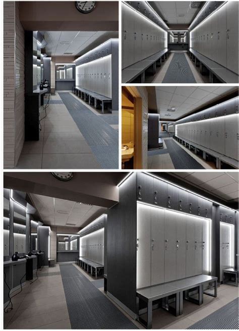 Modern locker room with sophisticated lighting. | Дизайн тренажерного ...