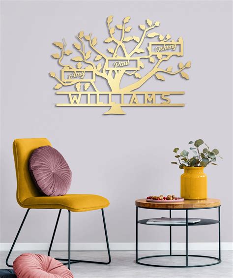 Personalized Metal Family Tree Name Sign Metal Wall Art - Etsy