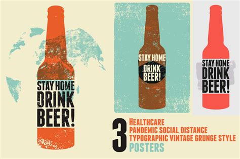 Anti Covid Beer posters. | Food Illustrations ~ Creative Market