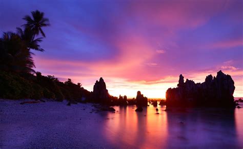 Download Nauru Purple Sunset Sky Wallpaper | Wallpapers.com